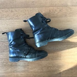 Alexander Wang leather combat boots